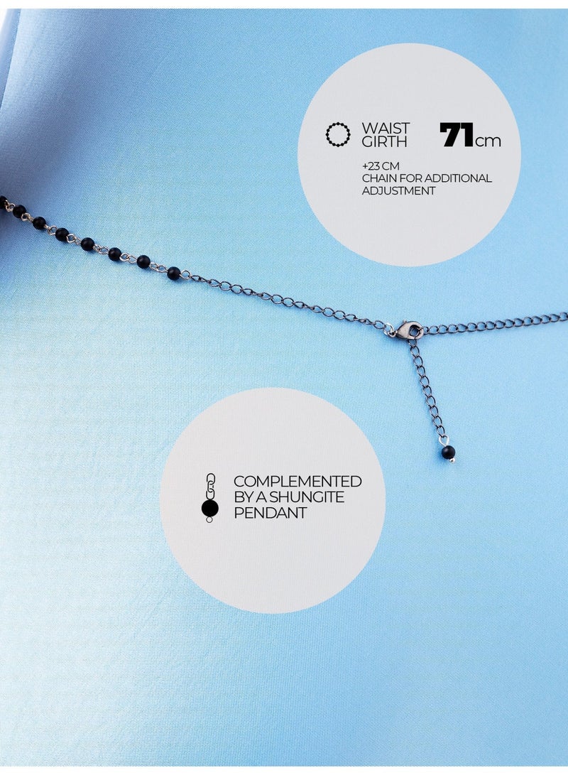 GetmanJewelry Women’s Handmade Shungite Getman Jewelry Body Chain – Black Beaded Body Jewelry Harness for Dresses, Swimwear & Festival Outfits - Image 4