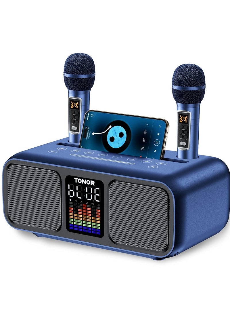 سمارت بيري Karaoke Machine for Adults  Kids, Rechargeabl Portable Speaker with 2 UHF Wireless Microphones,Supports AUX/USB/Type C/TF Card/Bluetooth,PA System for Home, Party, OutdoorsIndoors Activities - Image 1