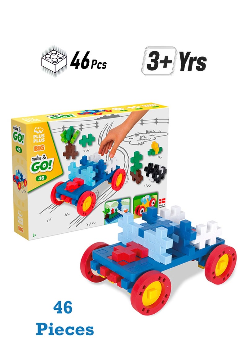Plus-Plus Creative Building Blocks, Big Vehicles Set, Construction Toy, Plusplus Make&Go, 46 Pieces, Basic  - Image 1