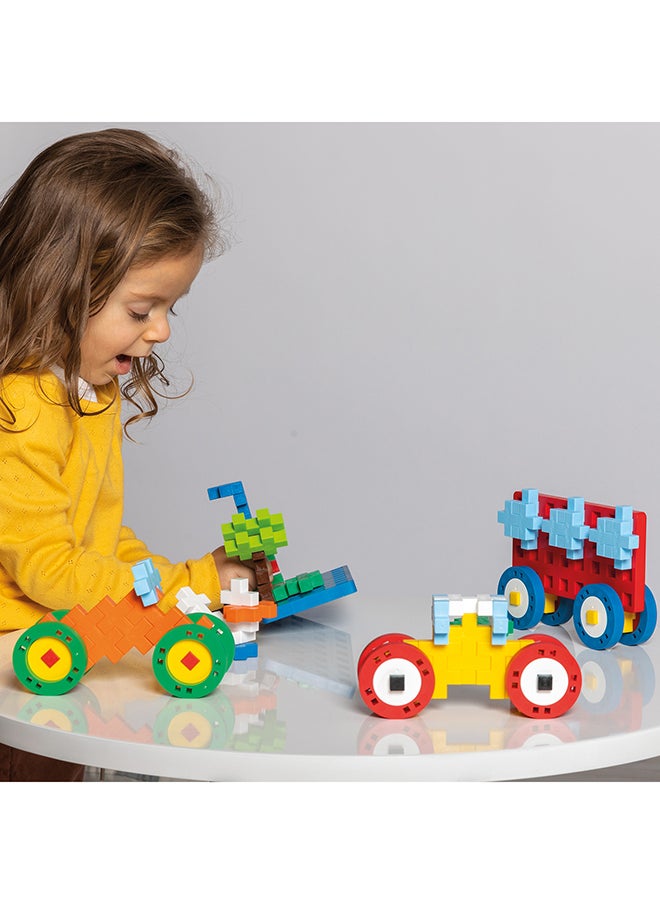 Creative Building Blocks, Big Vehicles Set, Construction Toy, Plusplus Make&Go, 46 Pieces, Basic