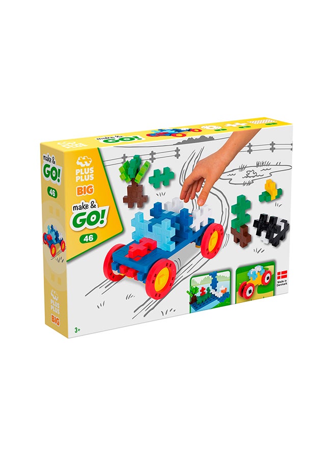 Plus-Plus Creative Building Blocks, Big Vehicles Set, Construction Toy, Plusplus Make&Go, 46 Pieces, Basic  - Image 2