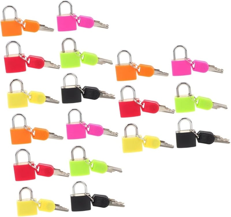 ARTIBETTER 18 Pcs Padlock with Key Travel Lock for Suitcases Diaries Lightweight Set of 3 - Image 1