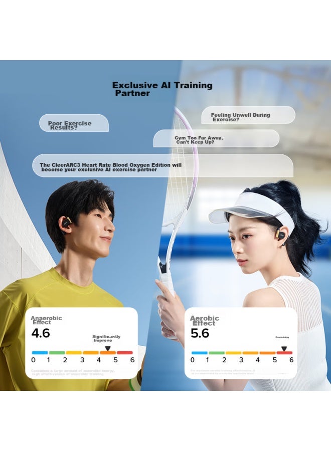Cleer Arc3 Pro Non-in Open-ear Ai Smart Heart Rate And Blood Oxygen Monitoring Wireless Bluetooth Sports Earphones Compatible With Huawei, Apple, Xiaomi, Starry Black - Image 1