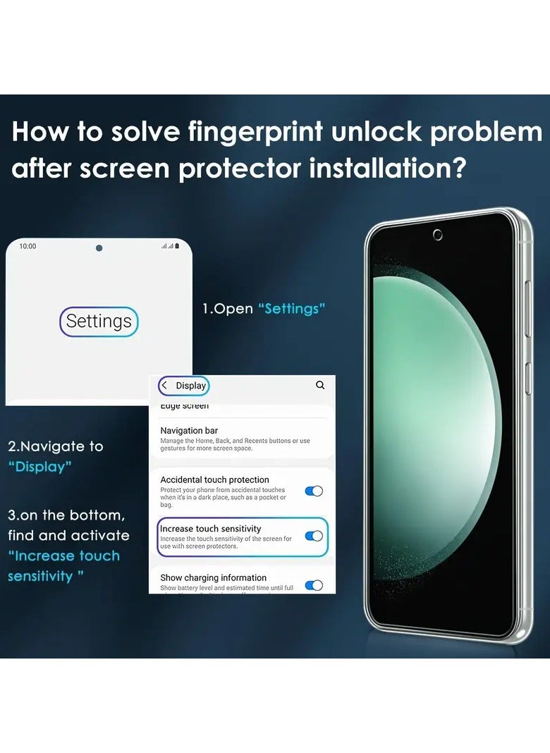 TWEGGON Samsung S23 FE Screen Protector, Tempered Glass Screen Protector for Samsung Galaxy S23 FE 6.4" Clear  - Image 3