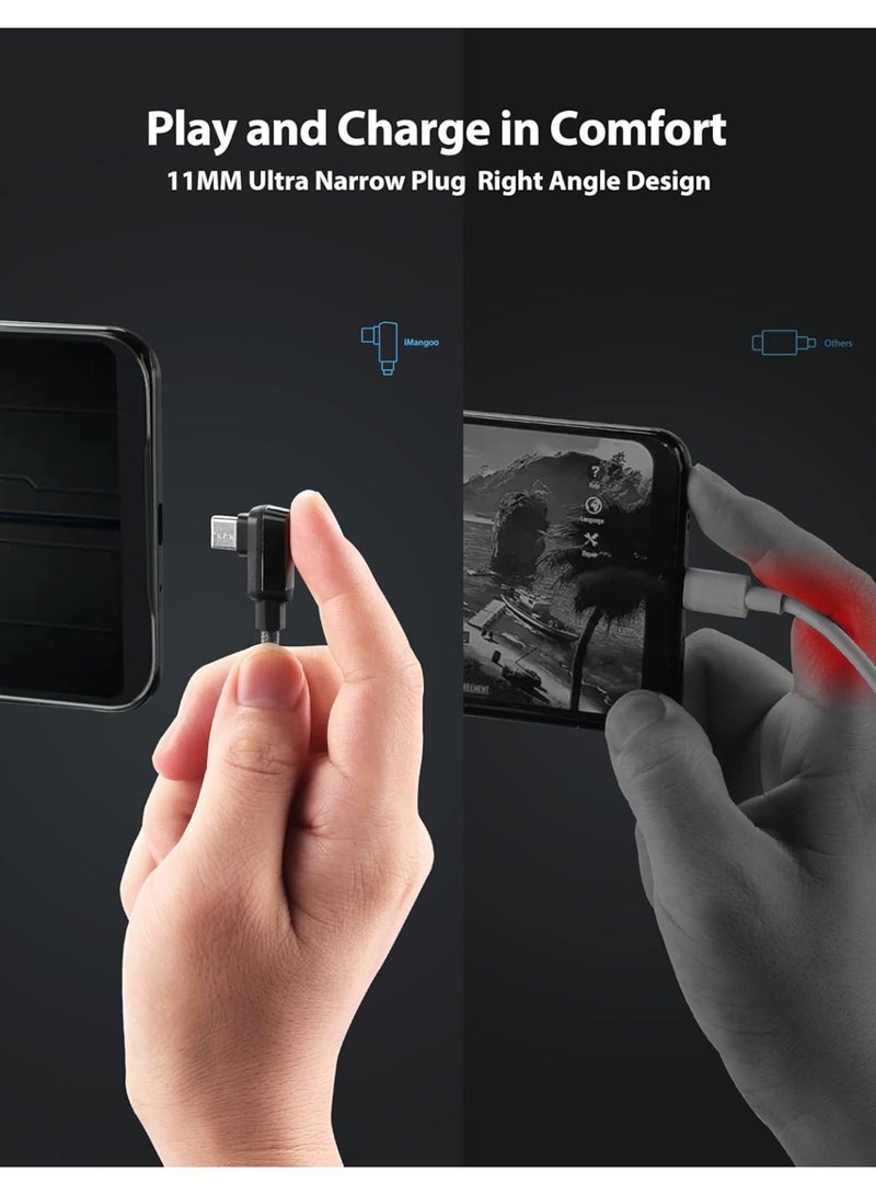 كابل شحن بيانات USB-C إلى USB-A سريع، 120 واط 6 أمبير، 6 أقدام مجدول بزاوية قائمة - Image 3