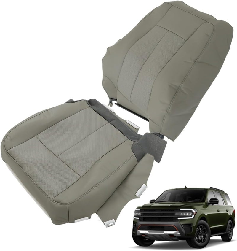 LABLT Gray Leather Seat Cover Replacement for Ford Expedition 2007-2015 - Image 1