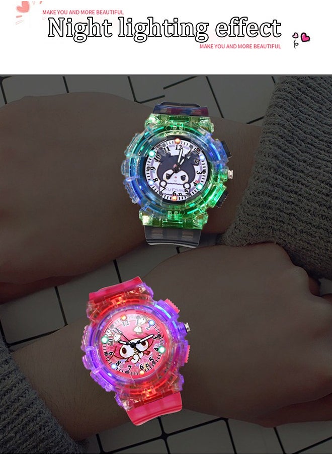 AZorb Watch for Kids Boys Girls Colorful LED Luminous Sport Children Students Teenagers Digital Pointer Quartz Watch Waterproof Silicone Band Gifts for 5-15 Ages Pink  - Image 4
