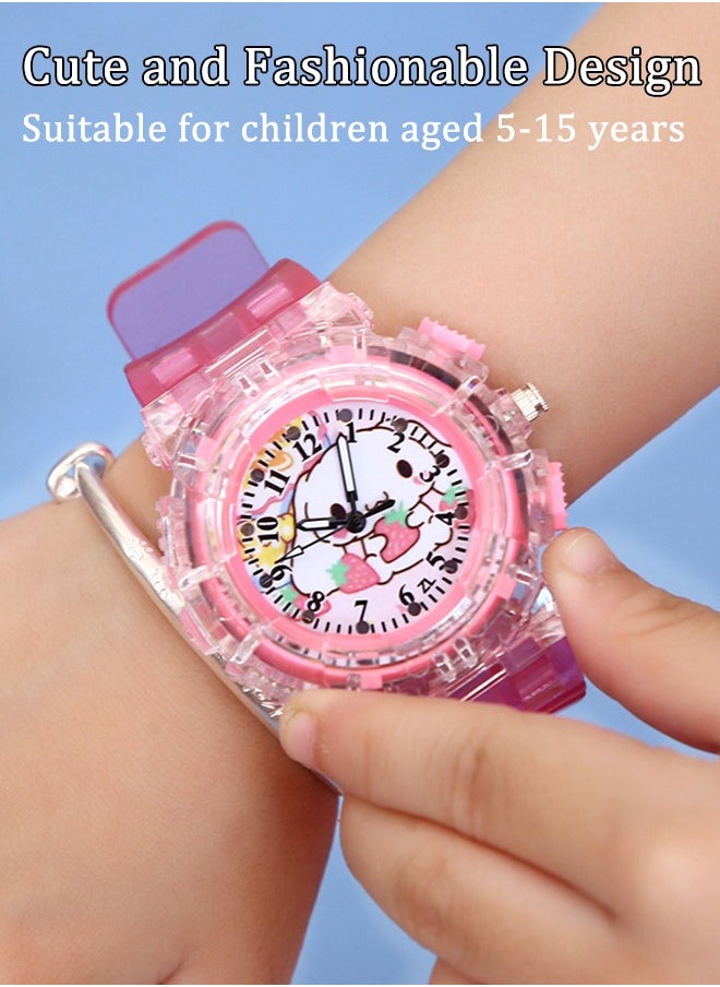 AZorb Watch for Kids Boys Girls Colorful LED Luminous Sport Children Students Teenagers Digital Pointer Quartz Watch Waterproof Silicone Band Gifts for 5-15 Ages Pink  - Image 5
