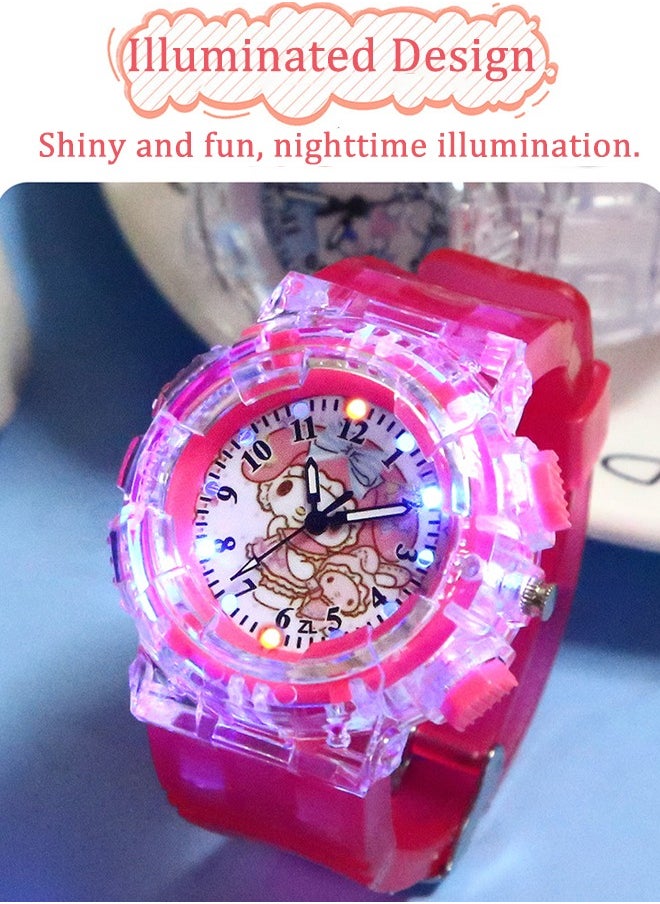 AZorb Watch for Kids Boys Girls Colorful LED Luminous Sport Children Students Teenagers Digital Pointer Quartz Watch Waterproof Silicone Band Gifts for 5-15 Ages Pink  - Image 2