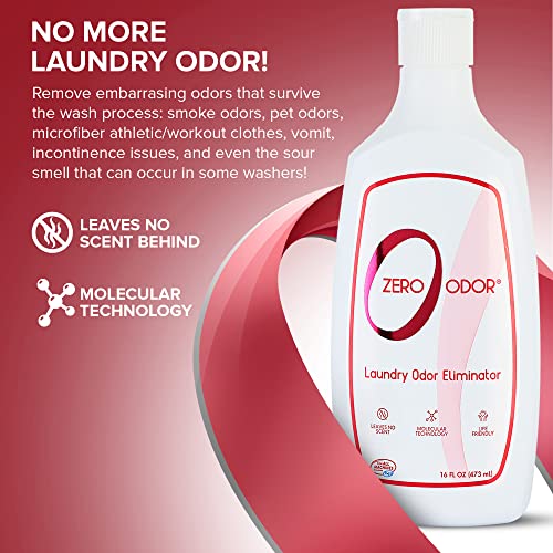 Zero Odor – Laundry Odor Eliminator - Permanently Eliminate laundry Odor – Patented Molecular Technology Best For Clothes, Towels & Linens, Shoes, Bags, Etc. - rinse and refresh Again, 16oz (3-Pack) - Image 2