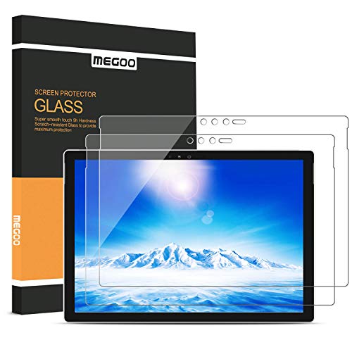 Megoo [2-Pack Screen Protector for Surface Pro 6, Friendly Touching/Easy Installation/High Sensitivity/HD Clear Tempered Glass, Compatible for Microsoft New Surface Pro 6 Pro 5/4 12.3 Inch - Image 1