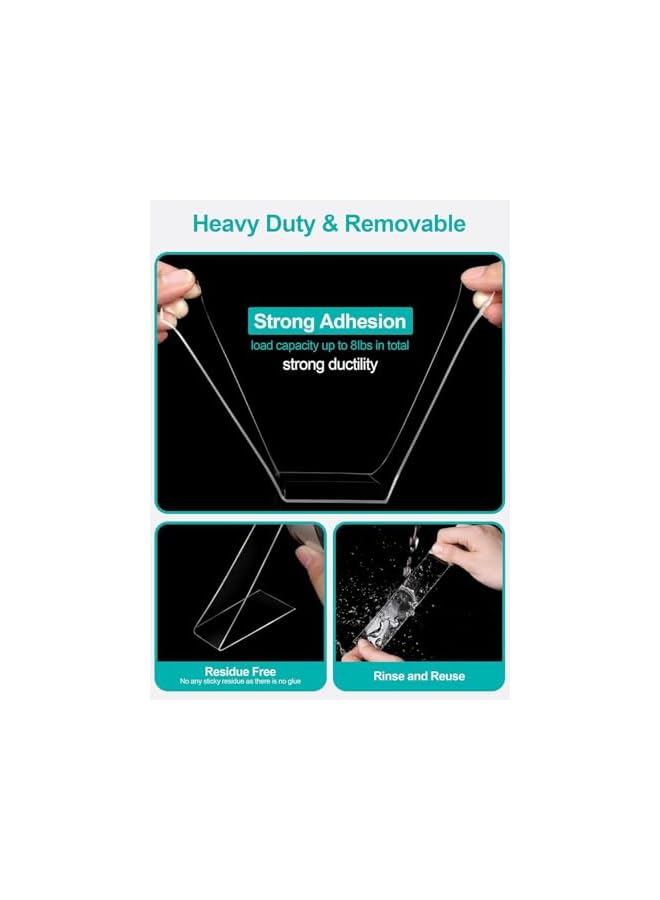 PROMASS Extra Strong Double Sided Tape Heavy Duty Removable, Clear Sticky Adhesive Nano Tape Tough Washable Waterproof Mounting Tape for Hanging Picture, Poster, Carpet | Holds Upto 12lb | 5.5kg  - Image 5