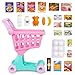 Battat Play Circle Shopping Cart Toy Food Play Kitchen for Toddlers Pretend Play Shopping Day Grocery Cart 2 Years - Image 3