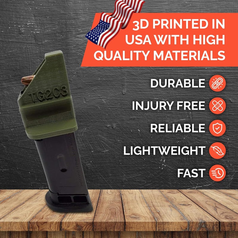 EZMAGLOADER Magazine Loader for The Taurus PT111 Millennium Pro G2/G2C/G3/G3C 9mm - Easy Pain Free Loading - Comfortable Grip - Durable 3D Printed Construction - Large Flanges - Image 5