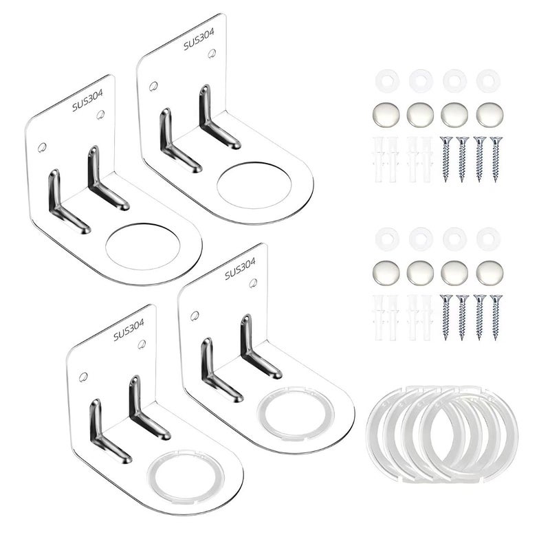 LEFTSTARER LEFTSTARER 4Pcs Soap Dispenser Wall Mount Bottle Holder Shampoo Holder for Shower Wall for SoapLotionDetergentShower Gel Container Dispenser Holder for Kitchen Bathroom Toilet 4pcs Silver 