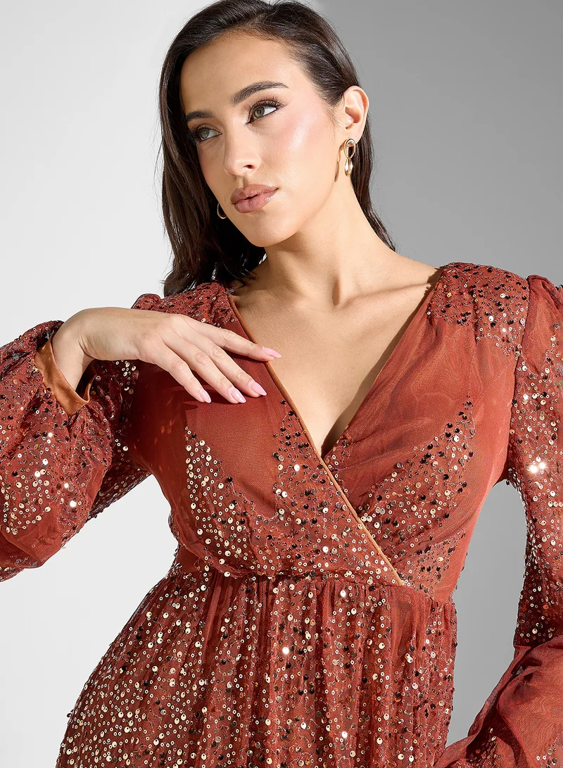 Ginger Boutique Sequin Evening Dress