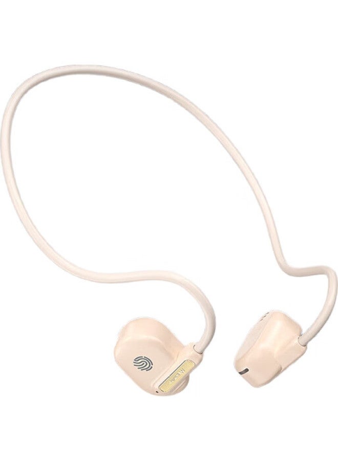 Newmine Mini6S [Open Non-In | Bone Conduction Concept] Over-Ear Bluetooth Headphones, Open-Style True Wireless Non-In Comfortable Sports Running Earphones, Milk Tea Color - Image 2