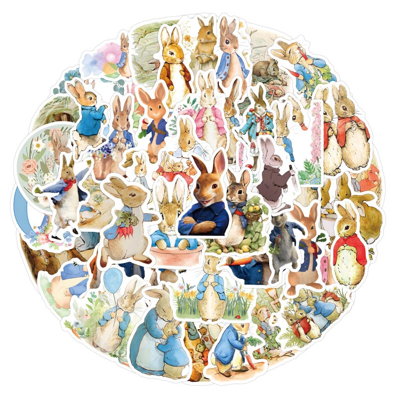 LTZSTONE Peter Rabbit Stickers Pack (55PCS) Decals for Laptops Water Bottles Toys and Gifts for Teens,Girls,Perfect for Laptop,Hydro Flask,Phone,Skateboard,Travel| Extra Durable Vinyl - Image 4