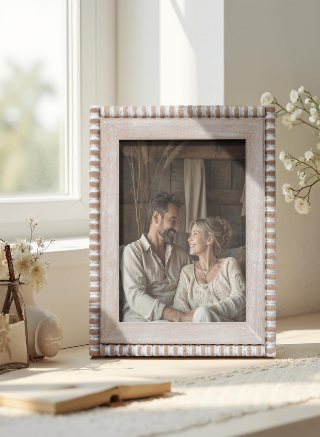 Afuly 10x8 Wood Picture Frame Rustic Wooden Beads Photo Frame - Image 4
