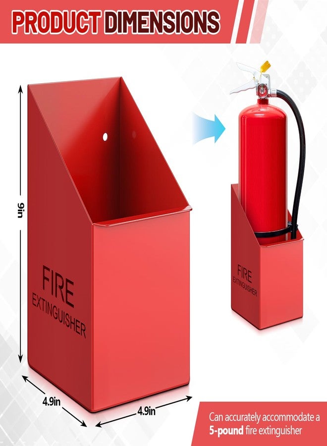 Pelopy Fire Extinguisher Mount Wall Hook Bracket Include Screws, Fit 5lb Extinguishers, Easy to Install, Red Fire Extinguisher Holder for School Garage Vehicle Boat Truck Home Use - Image 2