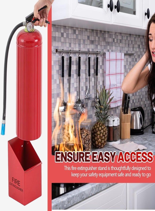 Pelopy Fire Extinguisher Mount Wall Hook Bracket Include Screws, Fit 5lb Extinguishers, Easy to Install, Red Fire Extinguisher Holder for School Garage Vehicle Boat Truck Home Use - Image 5
