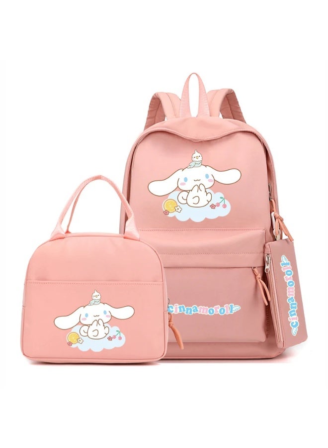 Cinnamon backpack pencil case lunch bag three-piece suit men and women leisure sports travel backpack student school backpack - Image 1