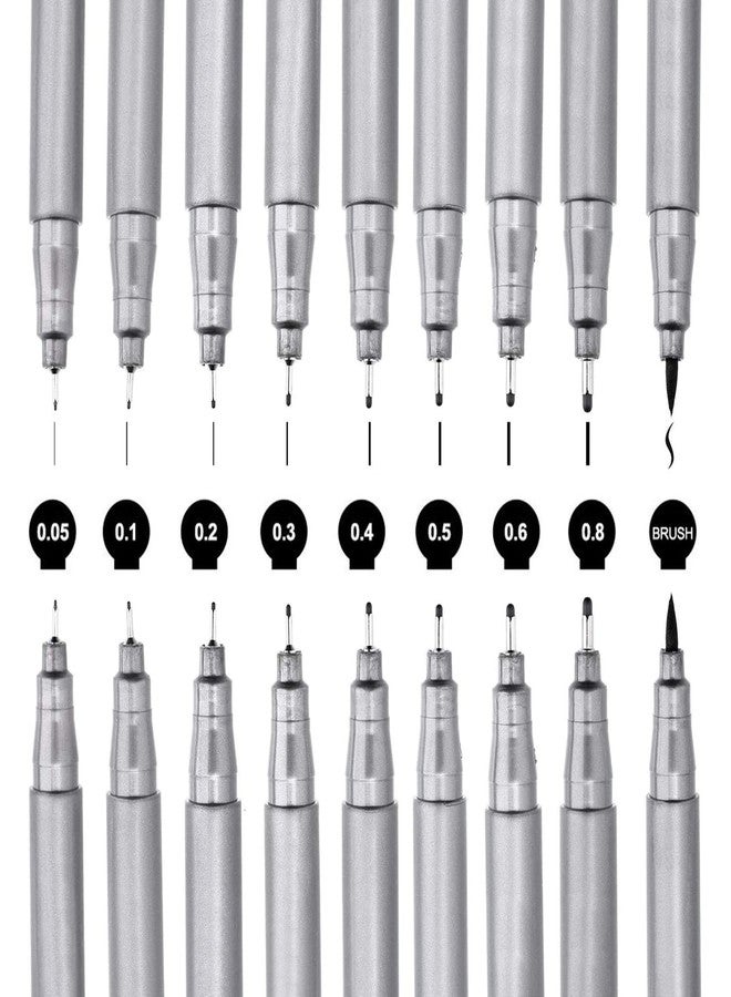 Jovitec STA Black Pigment Fineliner Ink Micro Pens Waterproof Black Pen Set for Art Sketching Writing, 18 Pieces - Image 2