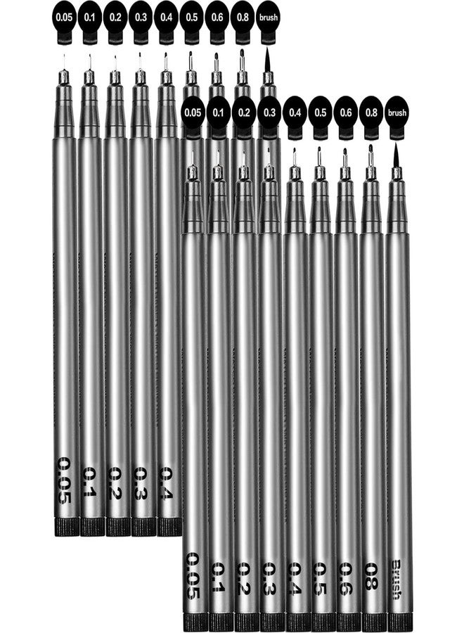 Jovitec STA Black Pigment Fineliner Ink Micro Pens Waterproof Black Pen Set for Art Sketching Writing, 18 Pieces - Image 1
