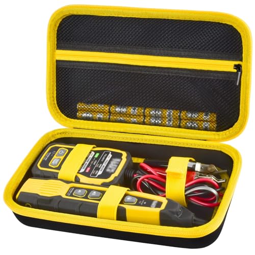 casmilee Case for Klein Tools VDV500-705/VDV500-820/VDV500-063 Wire Tracer Tone Generator & Probe Kit Continuity Tester, Universal Storage Bag for Ethernet, Telephone, Speaker, Coax, Video, Cable Toner -Yellow - Image 1