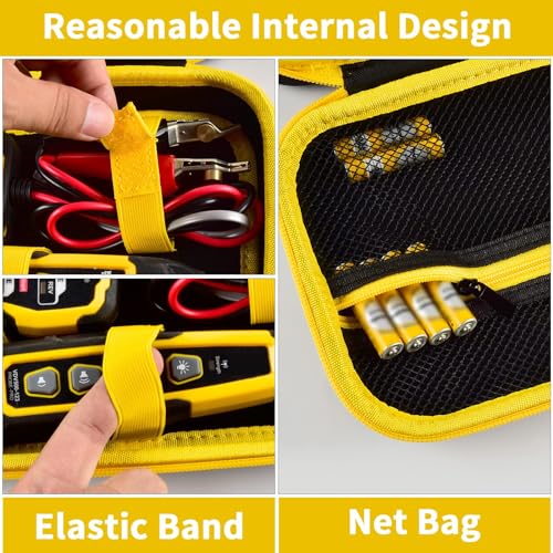 casmilee Case for Klein Tools VDV500-705/VDV500-820/VDV500-063 Wire Tracer Tone Generator & Probe Kit Continuity Tester, Universal Storage Bag for Ethernet, Telephone, Speaker, Coax, Video, Cable Toner -Yellow - Image 3