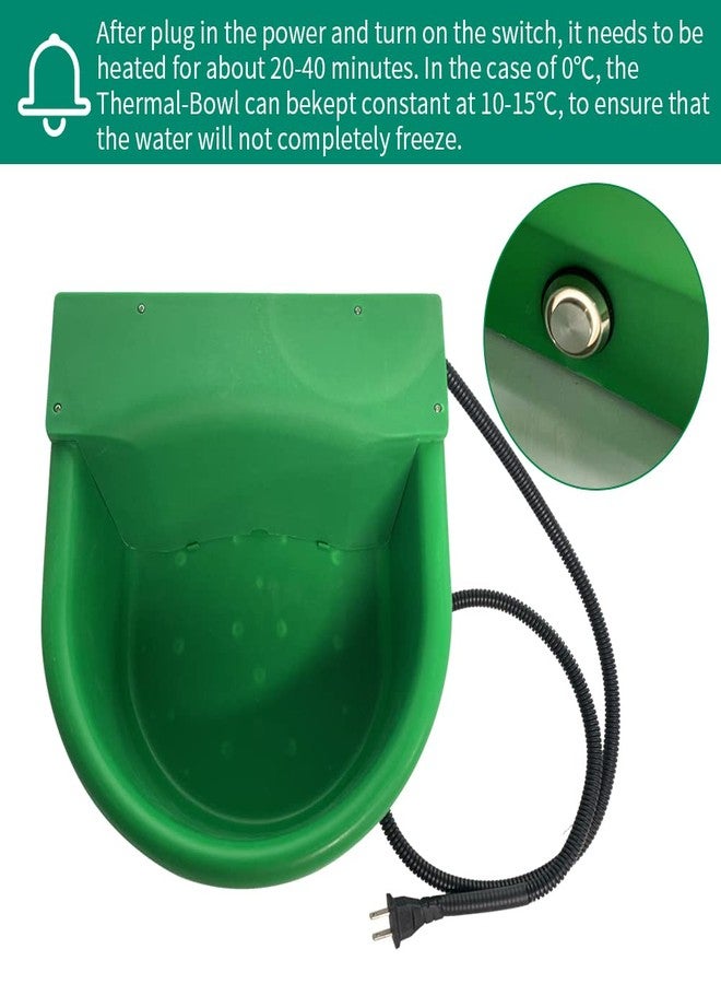 Abustle pig Automatic Heated Horse Waterer Bowl, 4L Large Capacity Farm Heated Water Bowl Constant Temperature Dispenser with Float Control for Pet Dog Goat Chicken and Other Animals,Outdoor Thermal-Bowl - Image 3