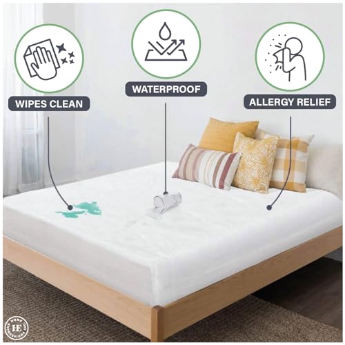 Home Expressions Vinyl Plastic Mattress Protector Fitted Sheet Style Waterproof Mattress Cover Breathable and Spill Protection Fits a Mattress Up to 11.5" Deep (Full 78"x54"X11.5" Deep) - Image 5