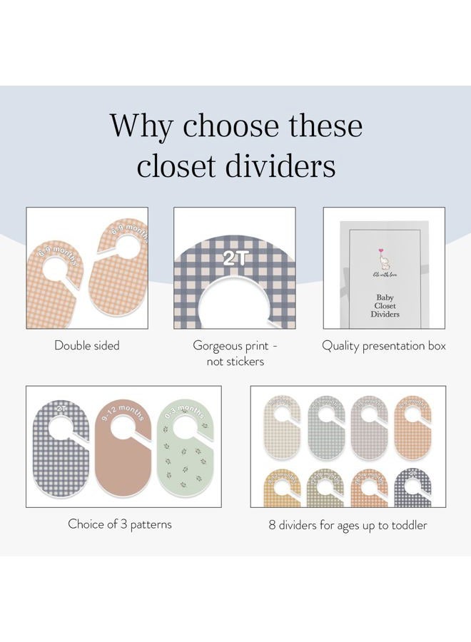 Eli with Love Baby Closet Dividers (Gingham) - Ideal Baby Clothes Dividers – Organize Nursery Closet Hangers by Size/Age - Image 5