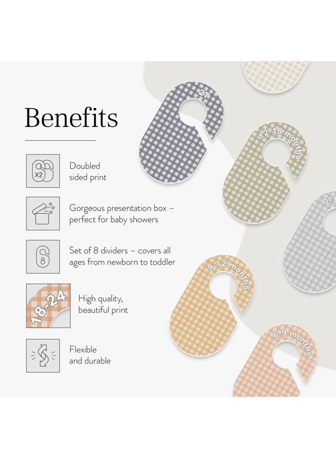 Eli with Love Baby Closet Dividers (Gingham) - Ideal Baby Clothes Dividers – Organize Nursery Closet Hangers by Size/Age - Image 4