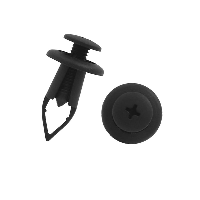VekAuto 50Pcs Black Plastic Rivet Push-Type Expansion Screw Fastener Clips 9mm for Car Auto Accessories - Image 1