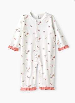 Tiny Hug Girls' Dragonfly Print Long Sleeve Onesie with Ruffle Details  - Image 1