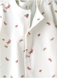 Tiny Hug Girls' Dragonfly Print Long Sleeve Onesie with Ruffle Details  - Image 3