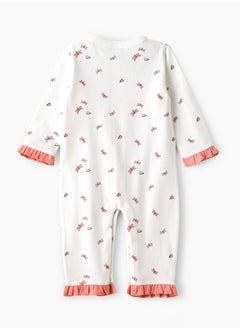 Tiny Hug Girls' Dragonfly Print Long Sleeve Onesie with Ruffle Details  - Image 2