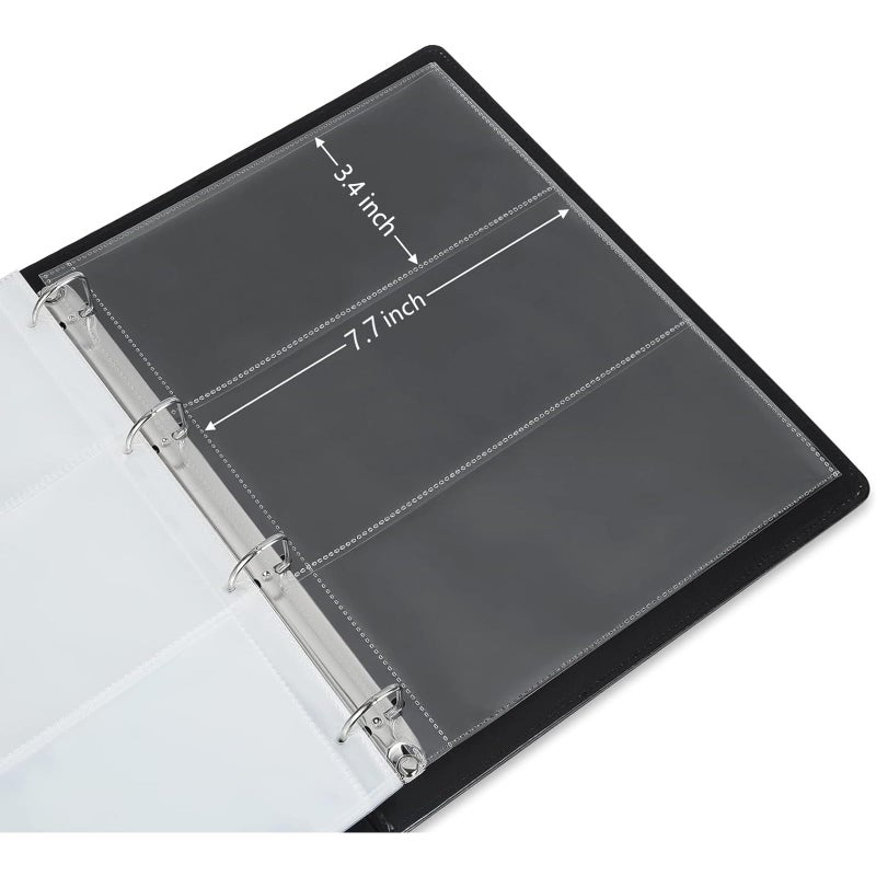 MUDOR 90 Pockets Dollar Bill Holders for Collectors, Premium PU Banknote World Currency Collection Album, Classic Paper Money Collecting Storage Book Album Binder Supplies (Black) - Image 5