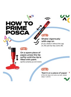 POSCA POSCA - Uni Mitsubishi Pencil - MOP'R Marker - Round Tip XXL 3-19 mm - Ergonomic Shape, Semi-Rigid Body - Water-Based Paint Marker - All Holder - Dark Blue  - Image 2