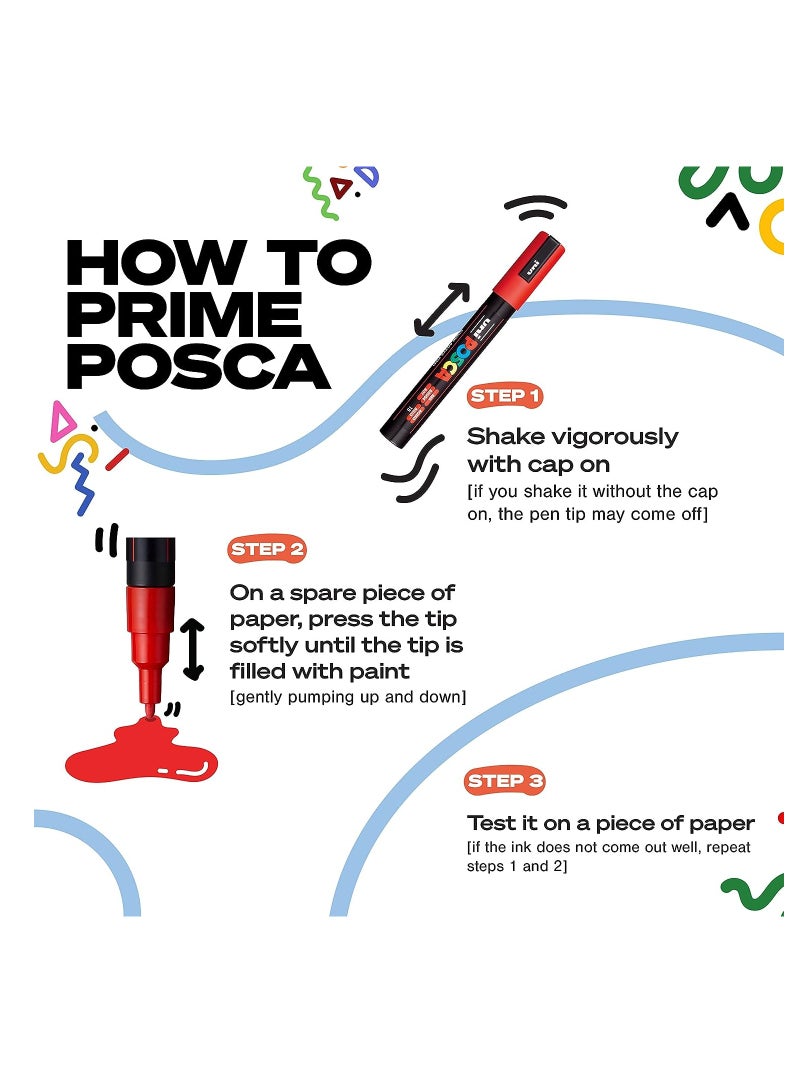 POSCA POSCA - Uni Mitsubishi Pencil - MOP'R Marker - Round Tip XXL 3-19 mm - Ergonomic Shape, Semi-Rigid Body - Water-Based Paint Marker - All Holder - Dark Blue - Image 2