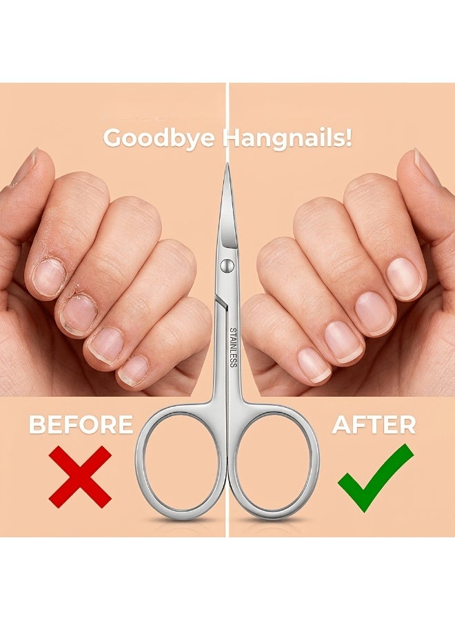 Rozino Ultra-Thin Stainless Steel Cuticle Scissors, Precise Curved Nail Tool for Professional Nail Care - Image 2