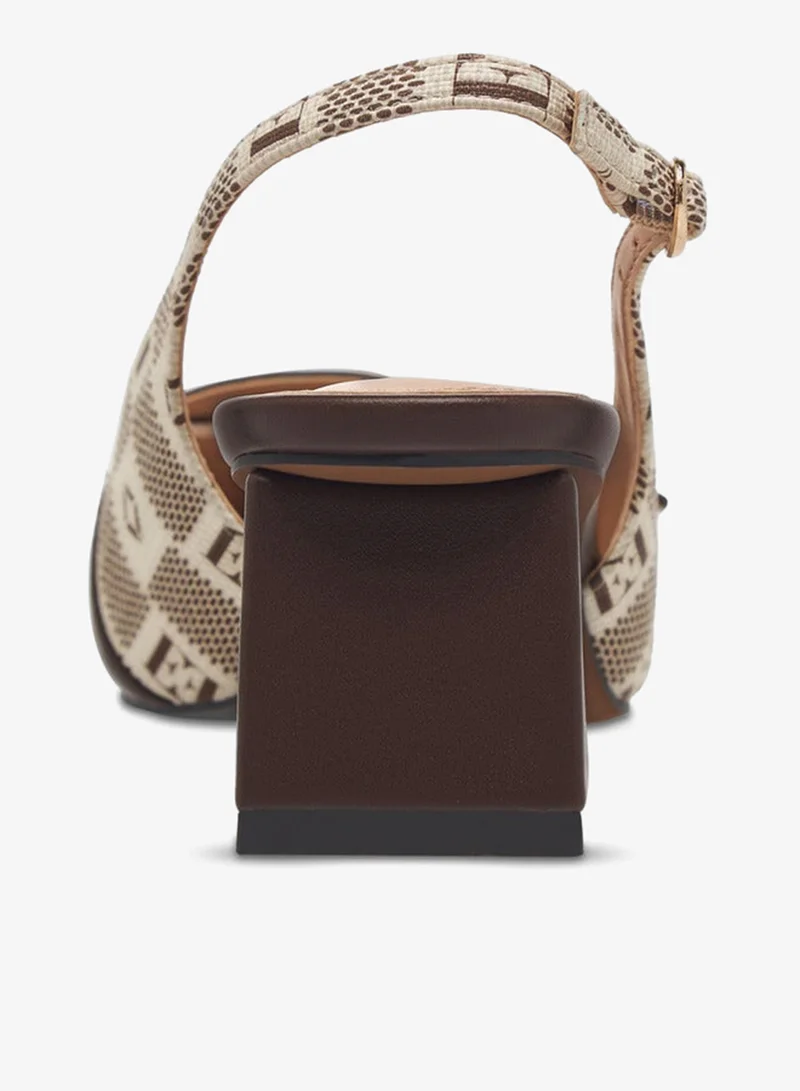 ايل أحذية نسائية بطبعات دامير مونوجرام وكعب عريض