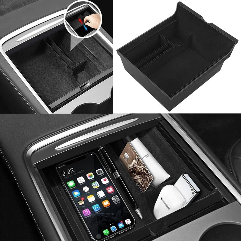 Luckam Center Console Organizer Tray, Fit for 2021 2022 Tesla Model 3/Y Armrest Storage Box Cubby Drawer Container Tesla Model 3 Model Y Accessories Interior Parts - Image 4