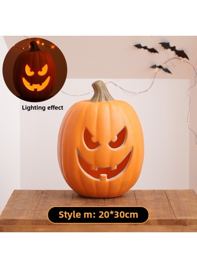 Loquat Decorations Pumpkin Lantern Decorations Theme Scene Arrangement Children's Props Dress Up Ornaments-Color:Model M Comes With Battery Model By Default - Image 1