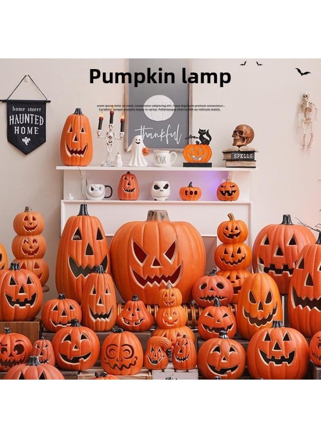 Loquat Decorations Pumpkin Lantern Decorations Theme Scene Arrangement Children's Props Dress Up Ornaments-Color:Model M Comes With Battery Model By Default - Image 2