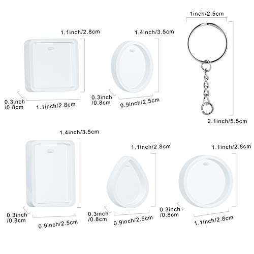 QUEENTI Silicone Resin Molds, 20 Pcs Silicone Molds for Resin Jewelry Casting Molds with Keychain Rings for DIY Craft Jewelry Making - Image 2