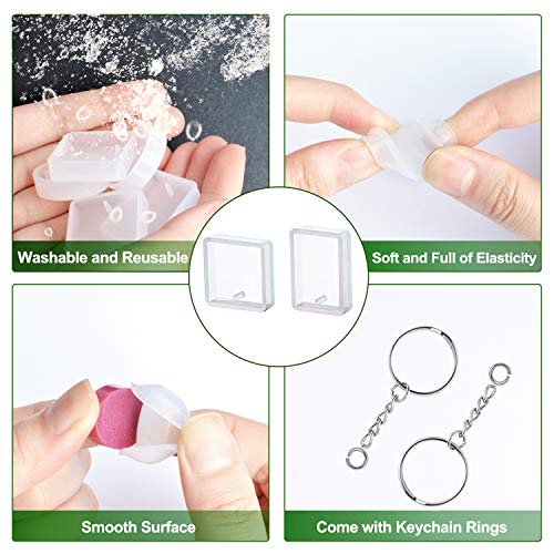 QUEENTI Silicone Resin Molds, 20 Pcs Silicone Molds for Resin Jewelry Casting Molds with Keychain Rings for DIY Craft Jewelry Making - Image 3