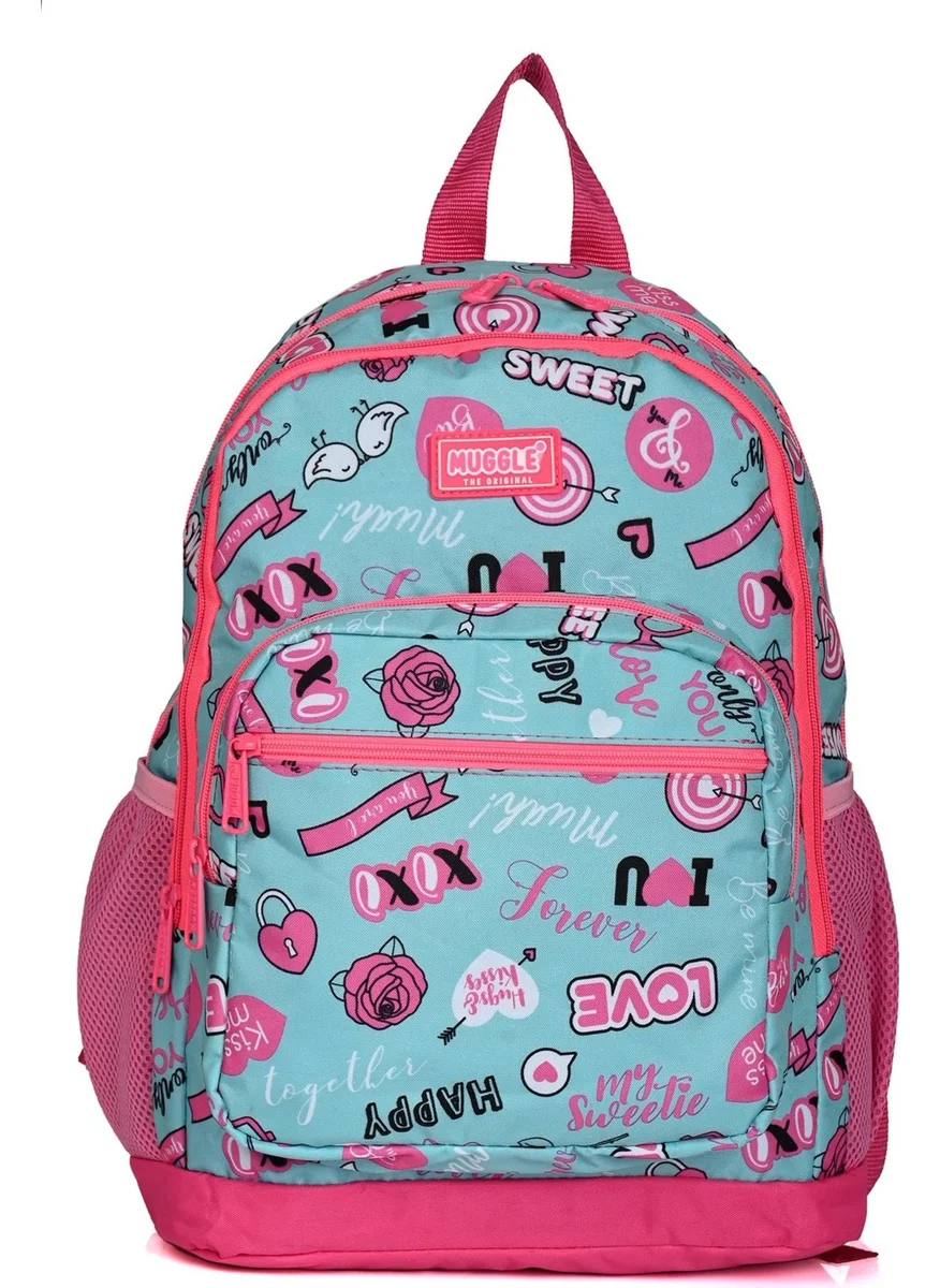 muggle MU 0303 Love Turquoise School Backpack