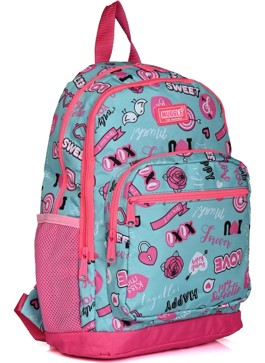 muggle MU 0303 Love Turquoise School Backpack